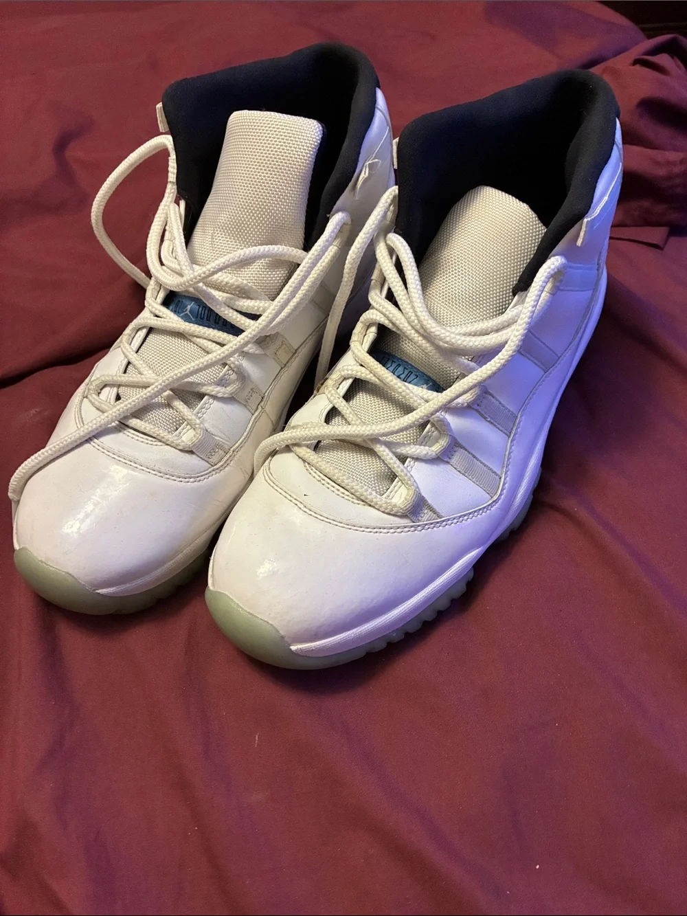 Jordan 11 Retro Legend Blue 2014 White and Black Men's Low-Top Athletic Sneakers